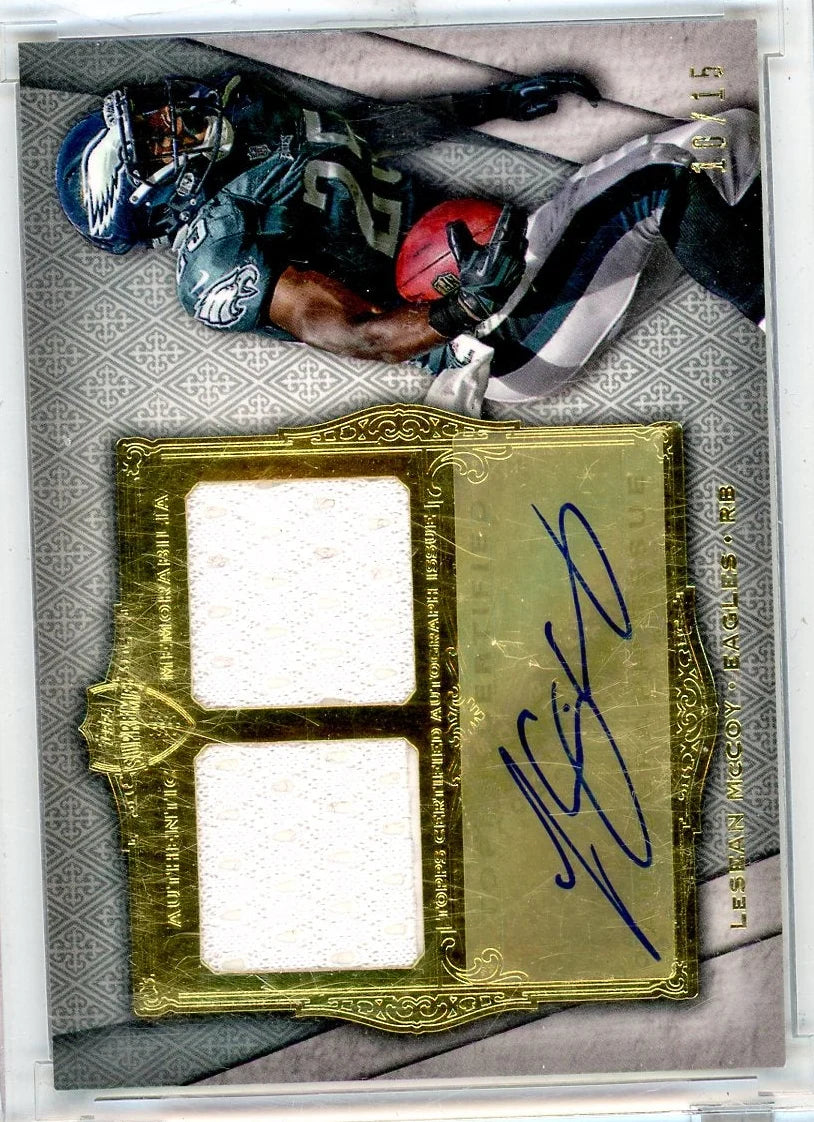 LeSean McCoy 2012 Topps Supreme autograph dual relic #’d 10/15