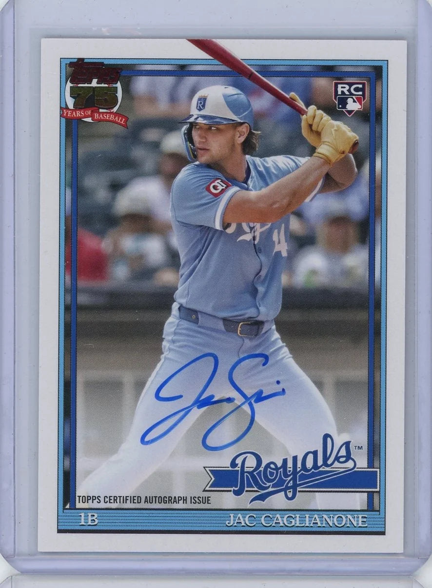 Jac Caglianone 2026 Topps Series 1 1991 autograph rookie card