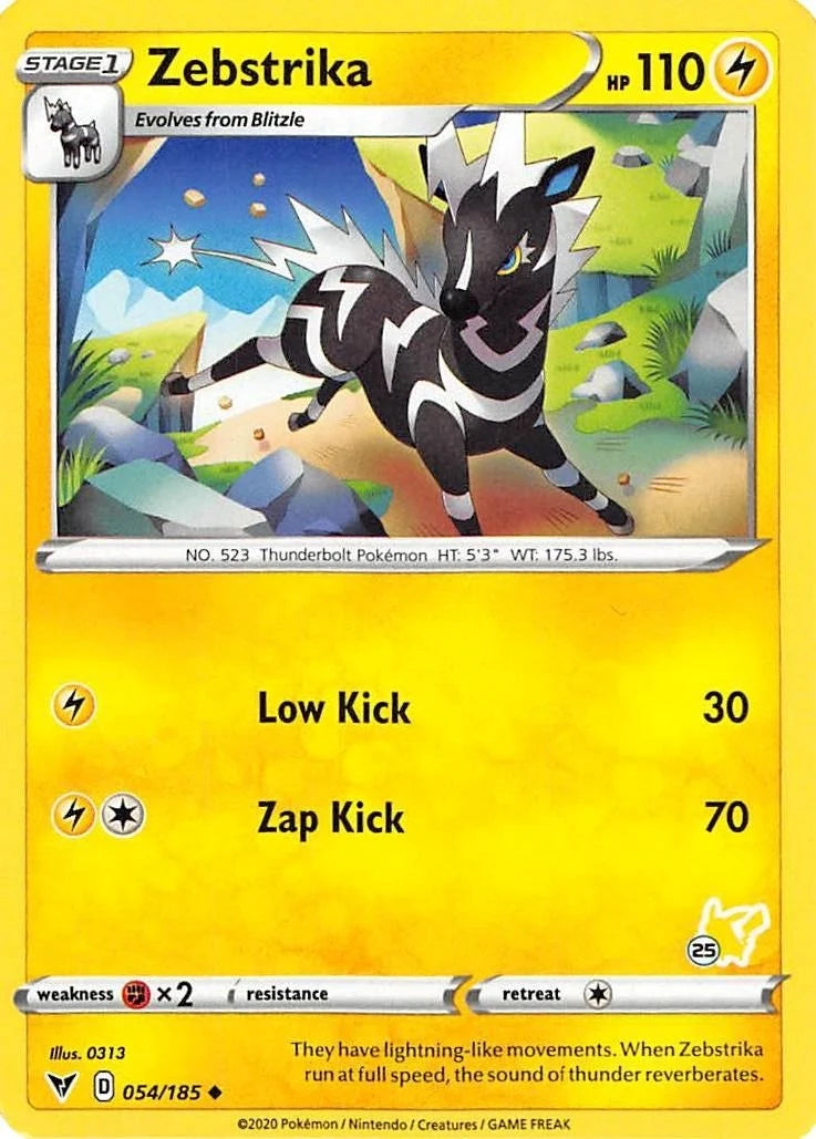 Zebstrika - 054/185 (#25 Pikachu Stamped) (054/185) (Battle Academy 2022) (BA22)