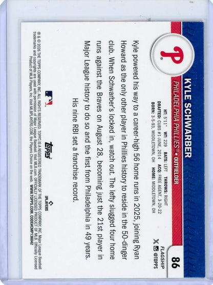 Kyle Schwarber 2026 Topps Flagship Costco Purple #'d 31/75