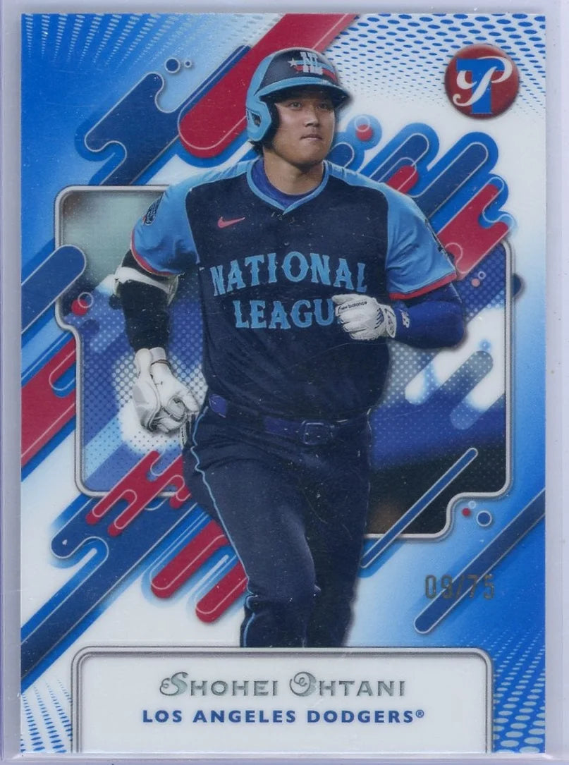 Shohei Ohtani 2025 Topps Pristine Blue Refractor #'d 09/75