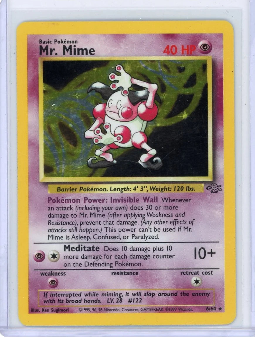 Mr. Mime 1999 Pokémon Jungle Holo #6/64 LP