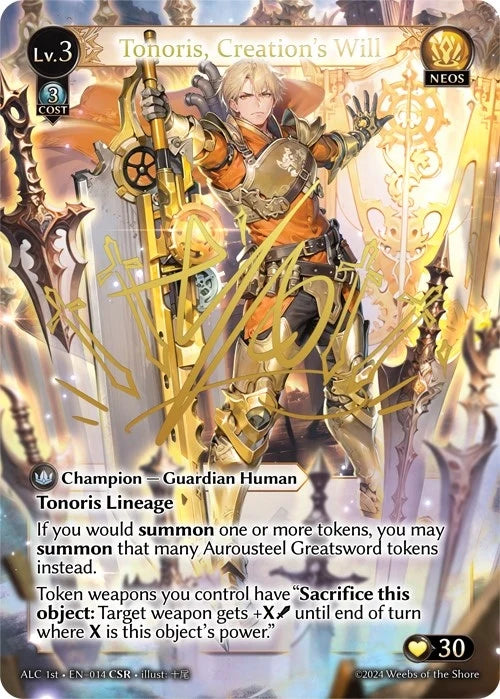 Tonoris, Creation's Will (CSR) (ALC1E) (014) (Alchemical Revolution) (ALC)