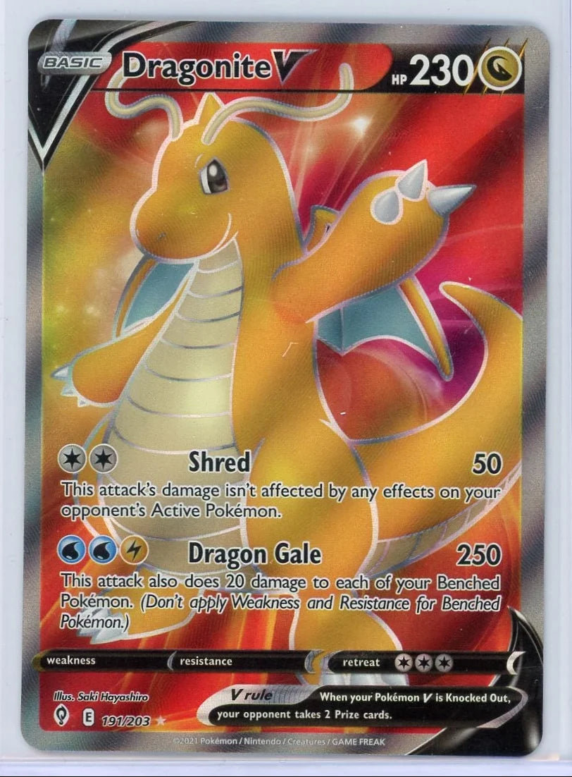 Dragonite V Pokémon Evolving Skies Ultra Rare #191/203