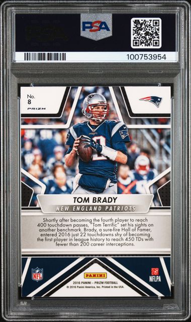 Tom Brady Panini Prizm Shining Stars #8 PSA 8