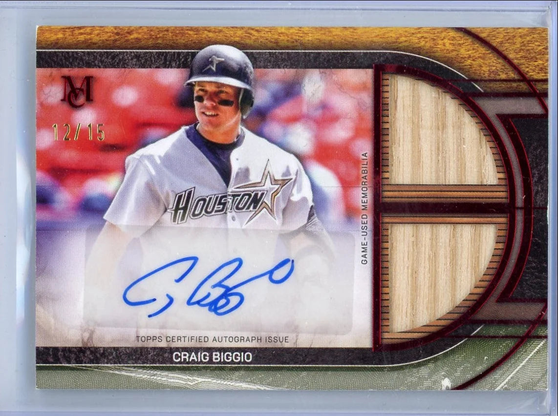 Craig Biggio 2025 Topps Museum Collection Signature Swatches Dual Relic Autograph #'d 12/15