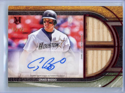 Craig Biggio 2025 Topps Museum Collection Signature Swatches Dual Relic Autograph #'d 12/15