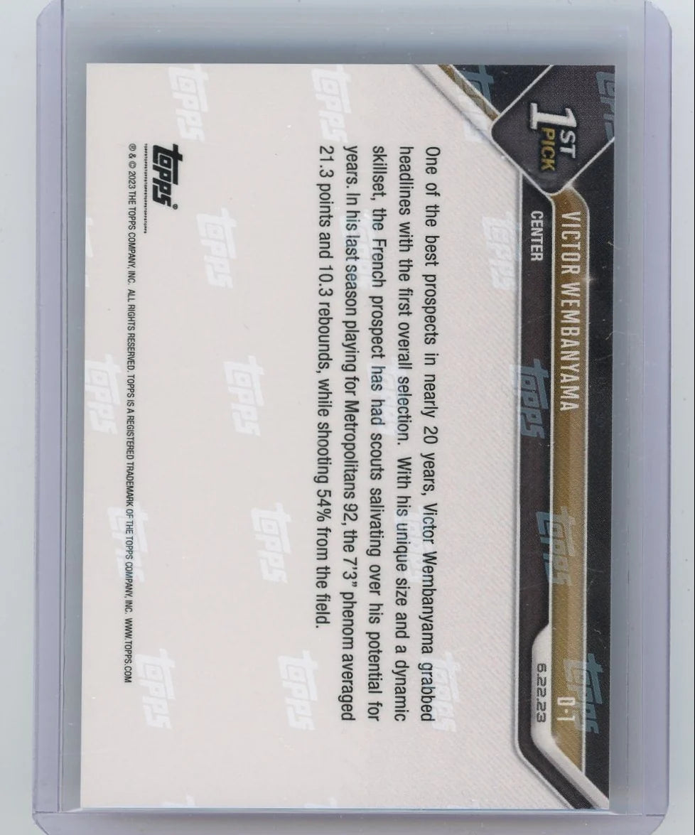 Victor Wembanyama 2023 Topps NOW 1st Overall Draft Pick RC #D1