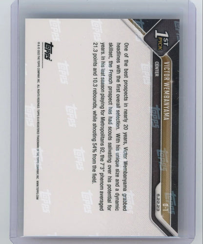 Victor Wembanyama 2023 Topps NOW 1st Overall Draft Pick RC #D1