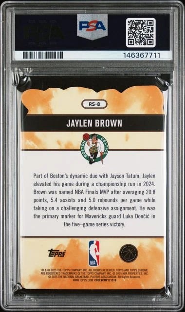 Jaylen Brown 2025 Topps Chrome Rock Stars SP PSA 10