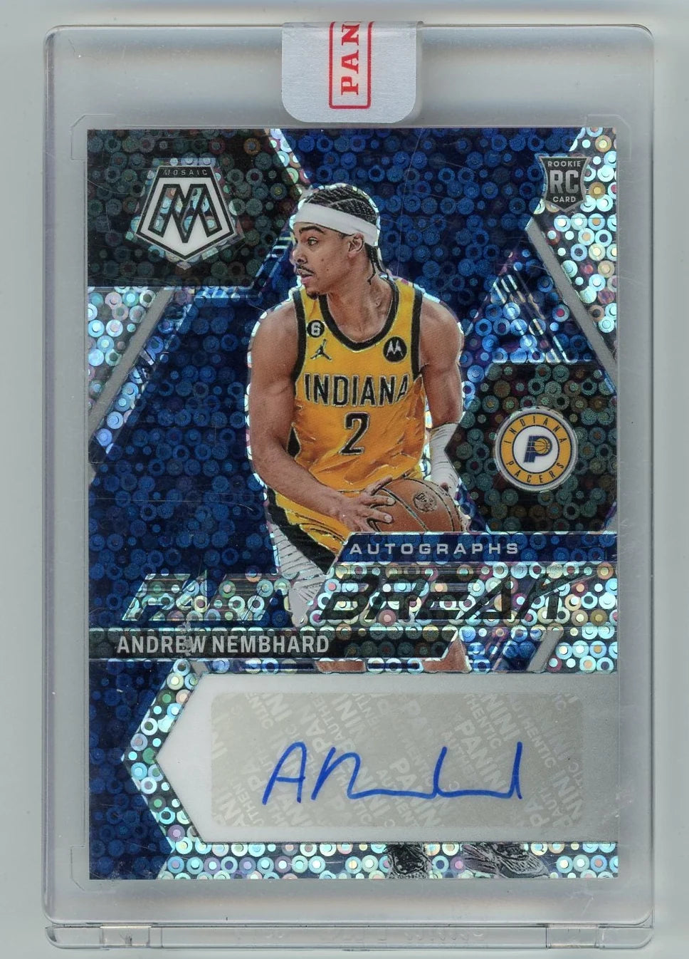 Andrew Nembhard 2022-23 Panini Mosaic Fast Break Autographs Auto RC (Sealed) (Copy)