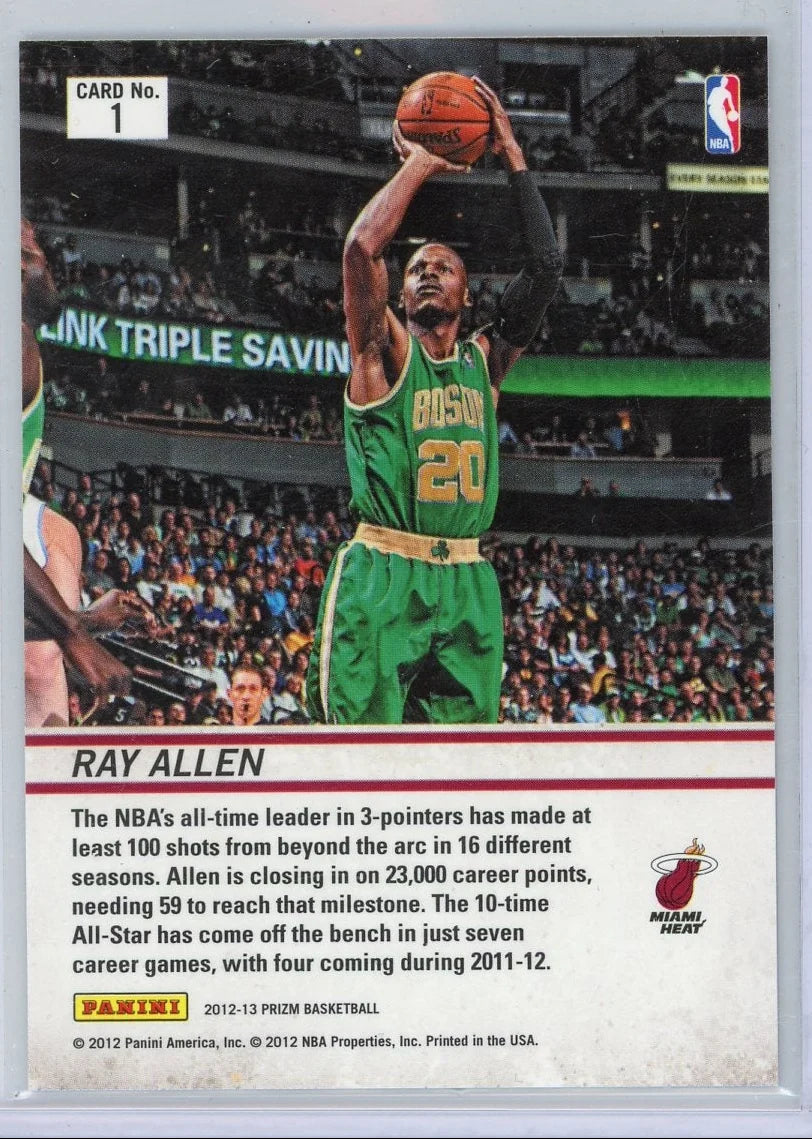 Ray Allen 2012-13 Panini Prizm Downtown Bound Silver Prizm