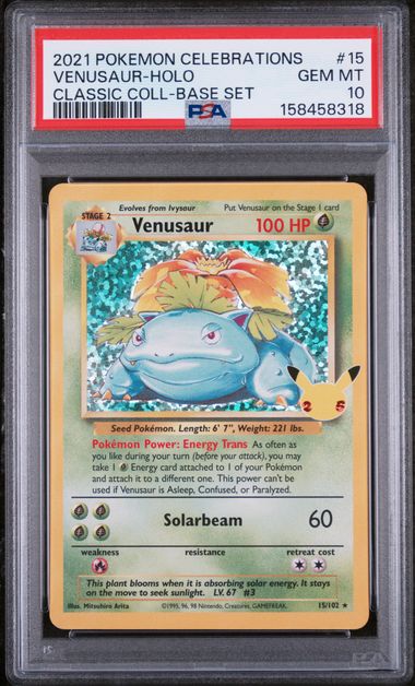 Venusaur Pokémon Celebrations Classic Collection Holo #15/102 PSA 10