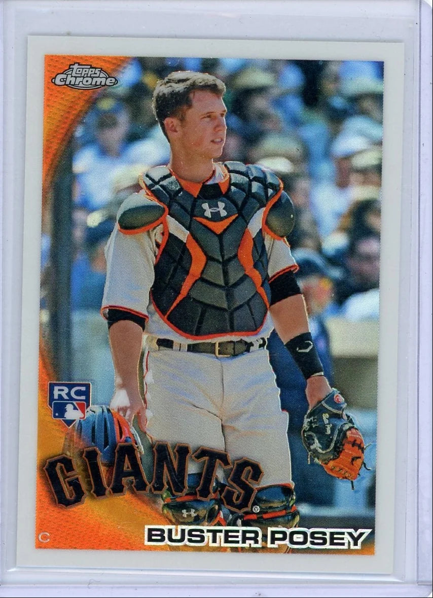 Buster Posey 2010 Topps Chrome refractor rookie card (wrapper redemption)