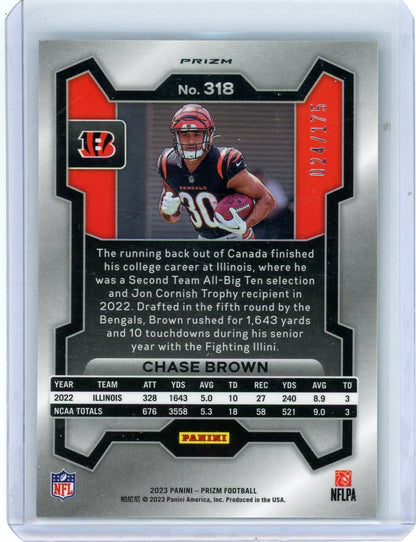 Chase Brown 2023 Panini Prizm Hyper Prizm RC #'d 024/175