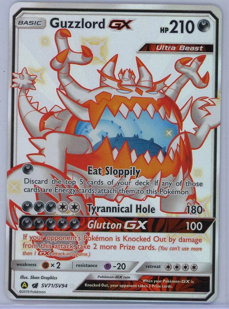 Guzzlord GX GX Pokémon Hidden Fates Shiny #SV71/SV94
