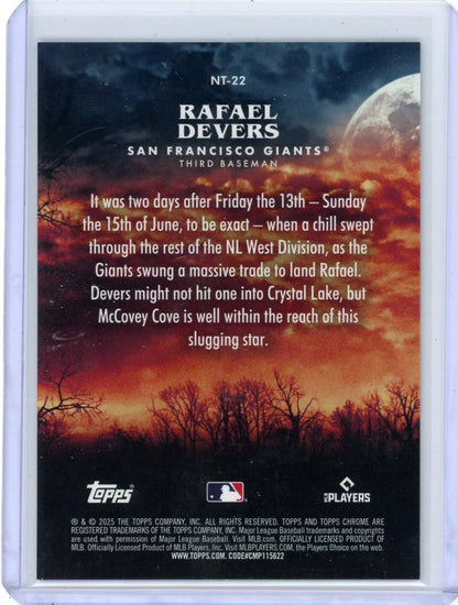 Rafael Devers 2025 Topps Chrome Night Terrors Red Refractor #'d 4/5