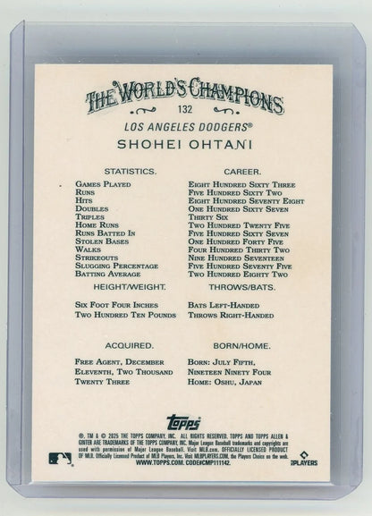 Shohei Ohtani 2025 Allen & Ginter Chrome #132