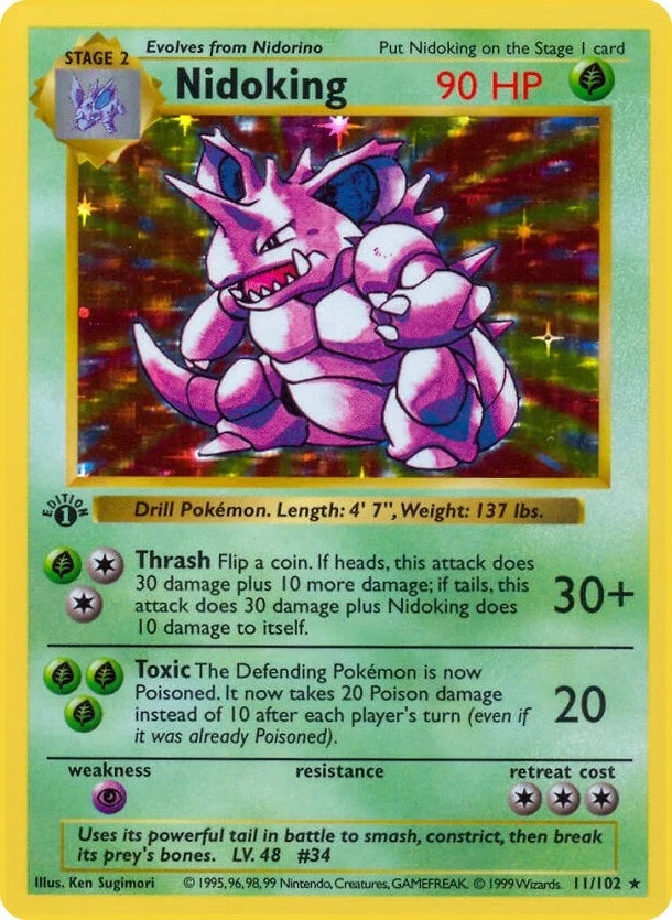 Nidoking (011/102) (Base Set (Shadowless)) (BSS)