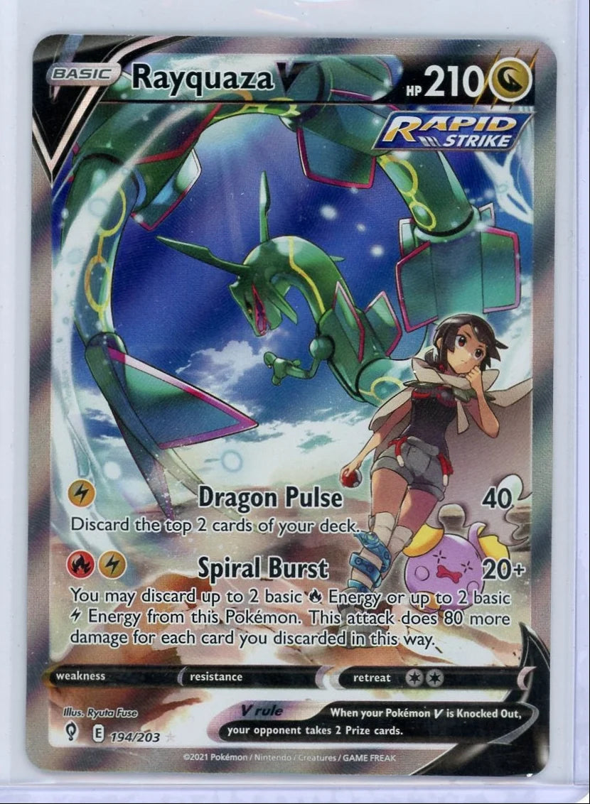 Rayquaza V 2021 Pokemon Evolving Skies Alt Art rare #194/203