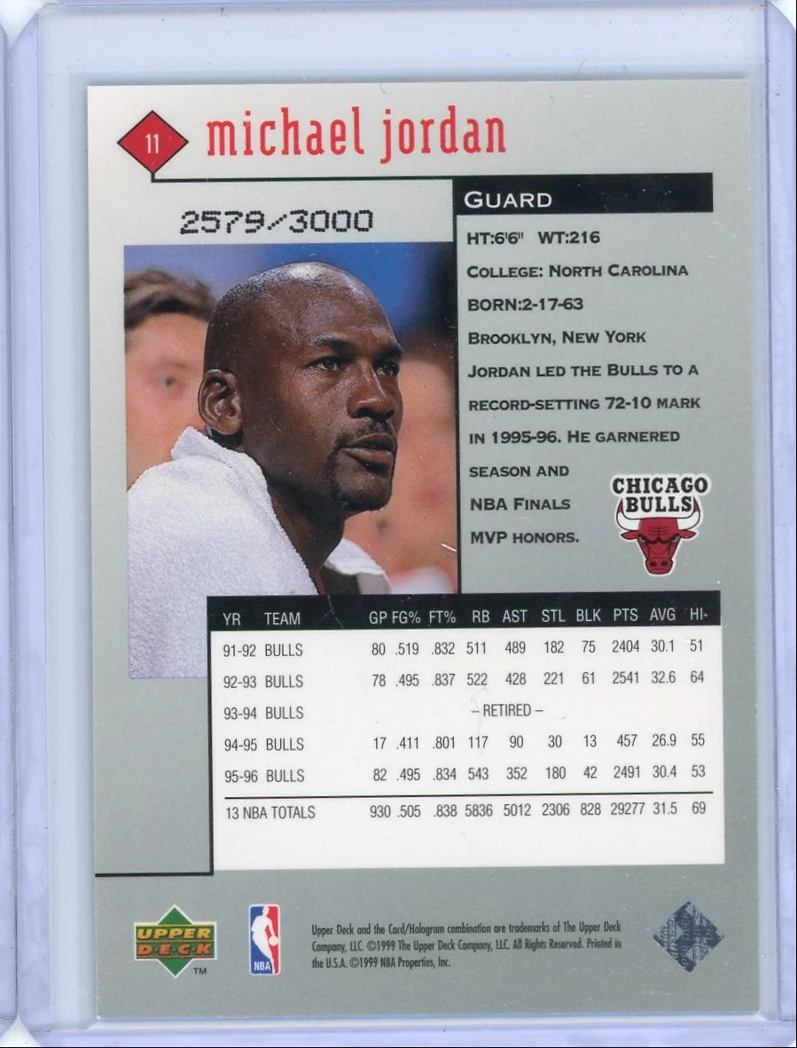 Michael Jordan 1999 Upper Deck Black Diamond #'d 2579/3000