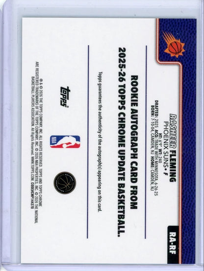 Rasheer Fleming 2025-26 Topps Chrome Update autograph aqua blue lava lamp ref. RC #'d 069/175