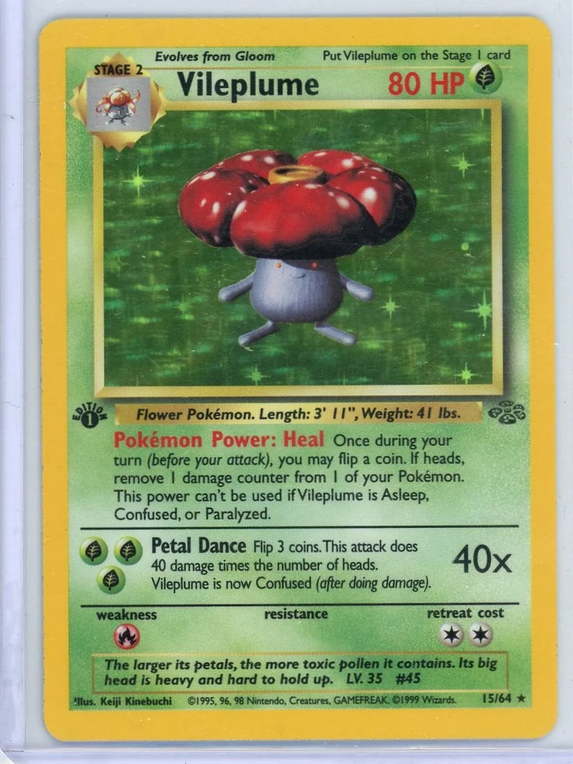 Vileplume Pokémon 1st Edition Jungle Holo #15/64