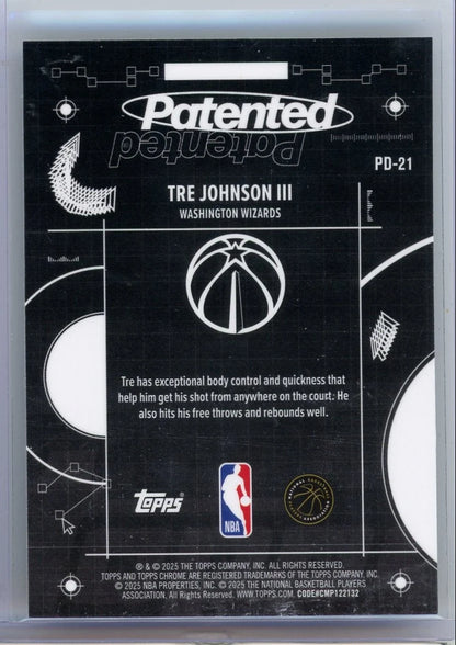 Tre Johnson III 2025-26 Topps Chrome Patented RC SP