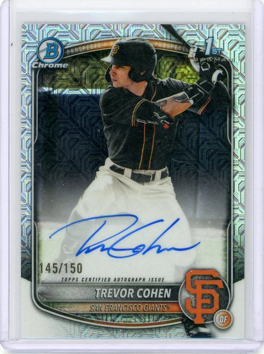 Trevor Cohen 2025 Bowman Chrome Draft 1st Bowman Mojo Autograph #'d 145/150