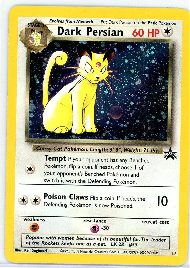 Dark Persian Pokémon WoTC Black Star Promo #17/53