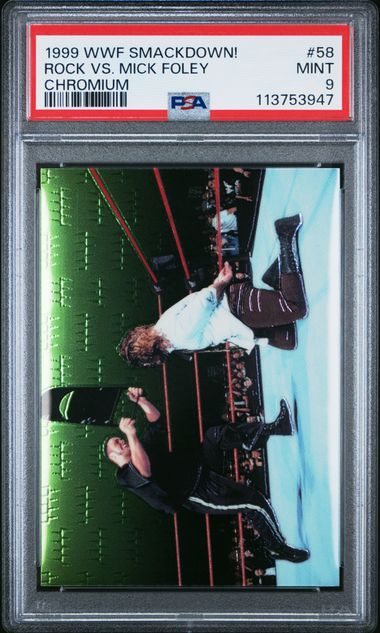 Rock vs. Mick Foley 1999 WWF Smackdown! Chromium Edition PSA 9