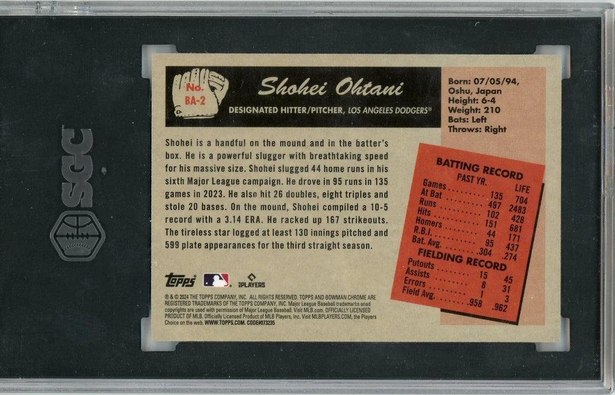 Shohei Ohtani 2024 Bowman 1955 Anime Design SGC 9.5
