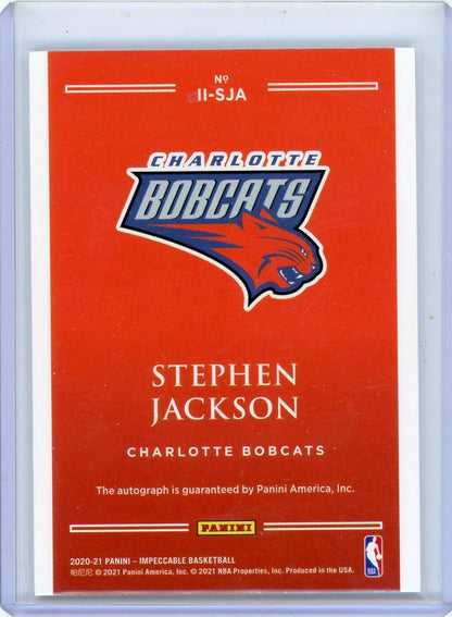 Stephen Jackson 2020-21 Panini Impeccable Indelible Auto Holo Silver #'d 17/25