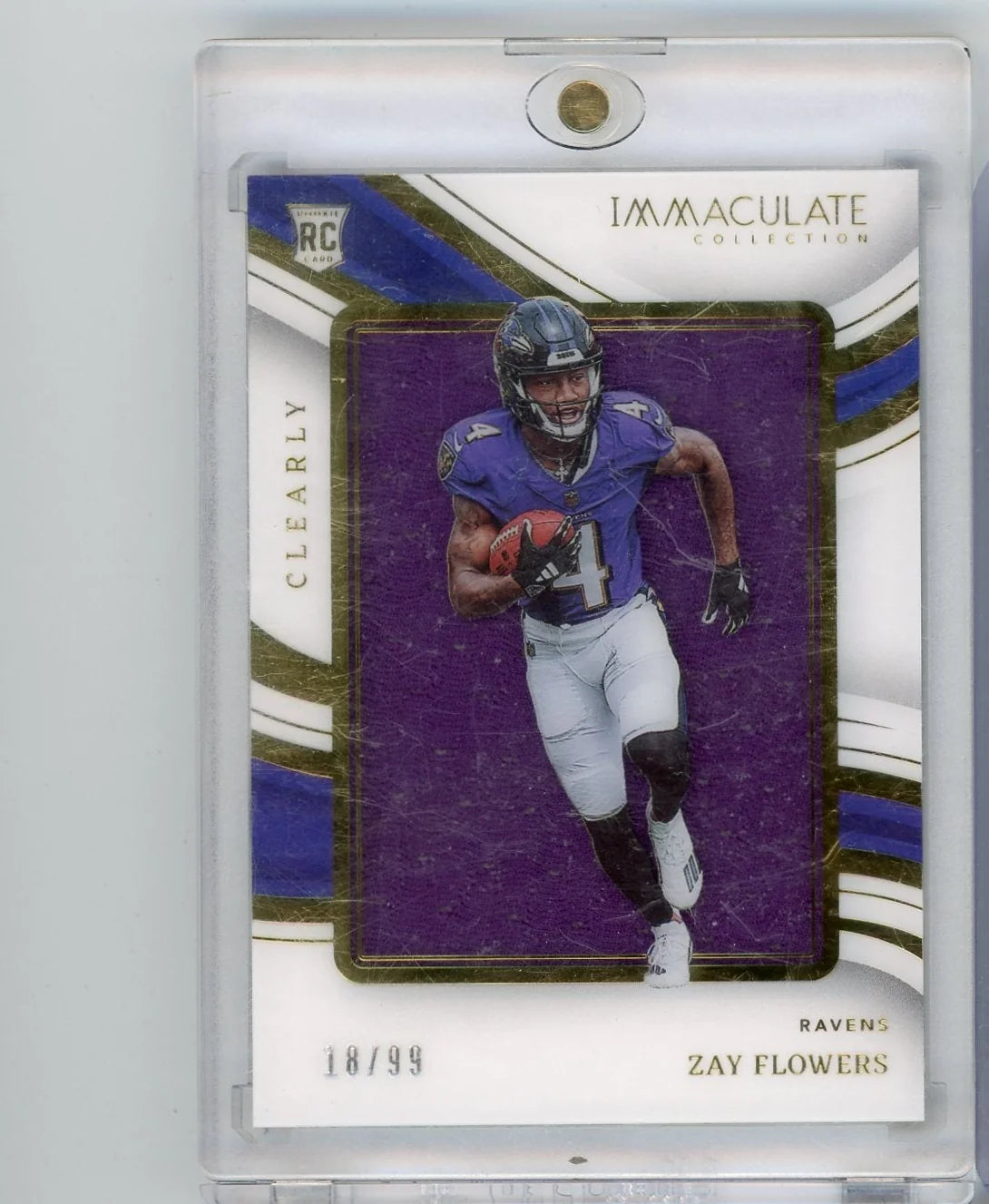 Zay Flowers 2023 Panini Immaculate Clearly #'d 16/99