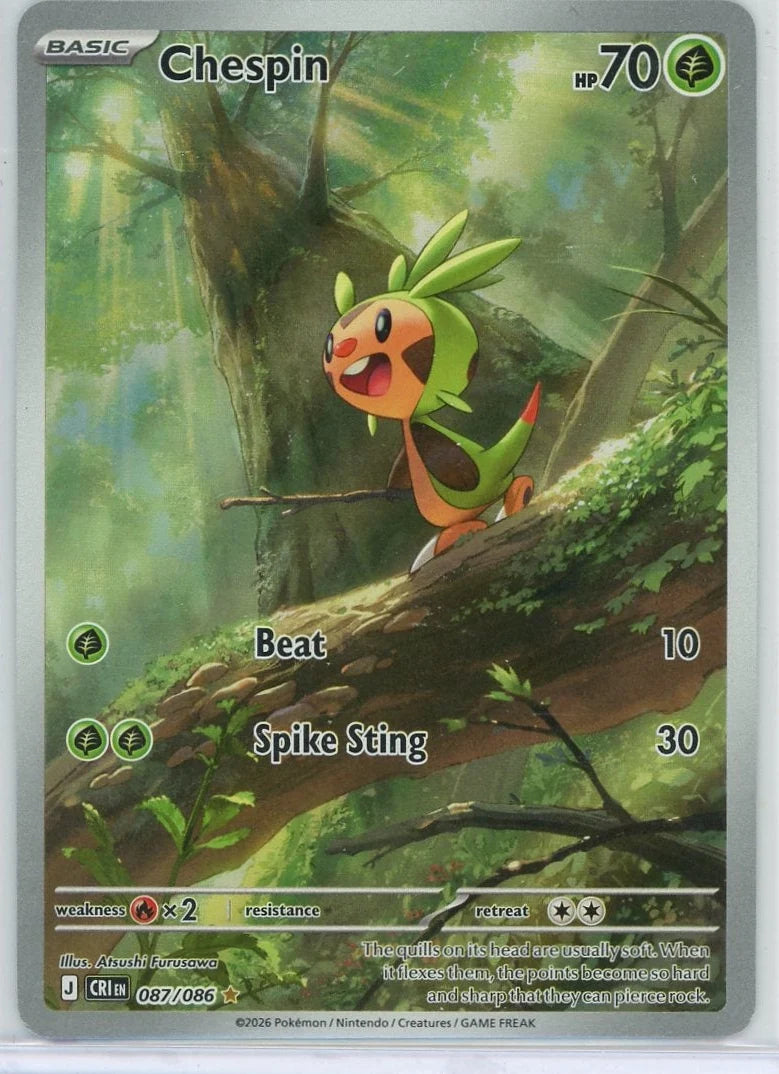Chespin 2026 Pokémon Chaos Rising Illustration rare #087/086