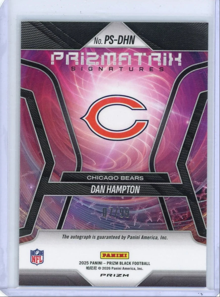 Dan Hampton 2025 Panini Prizm Black Prismatrix Autograph Red #'d 07/99