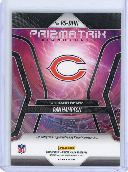 Dan Hampton 2025 Panini Prizm Black Prismatrix Autograph Red #'d 07/99