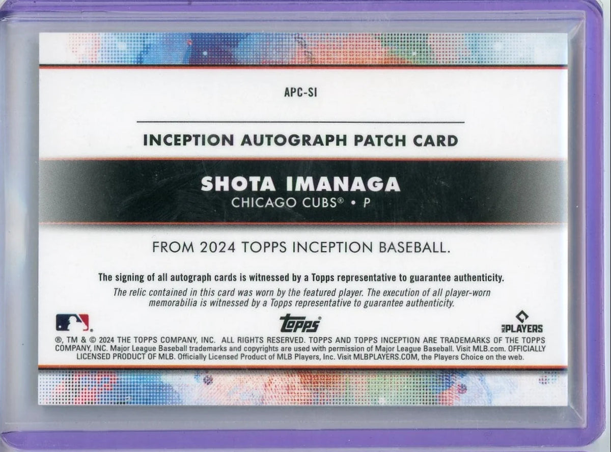 Shota Imanaga 2024 Topps Inception RPA #'d 66/99