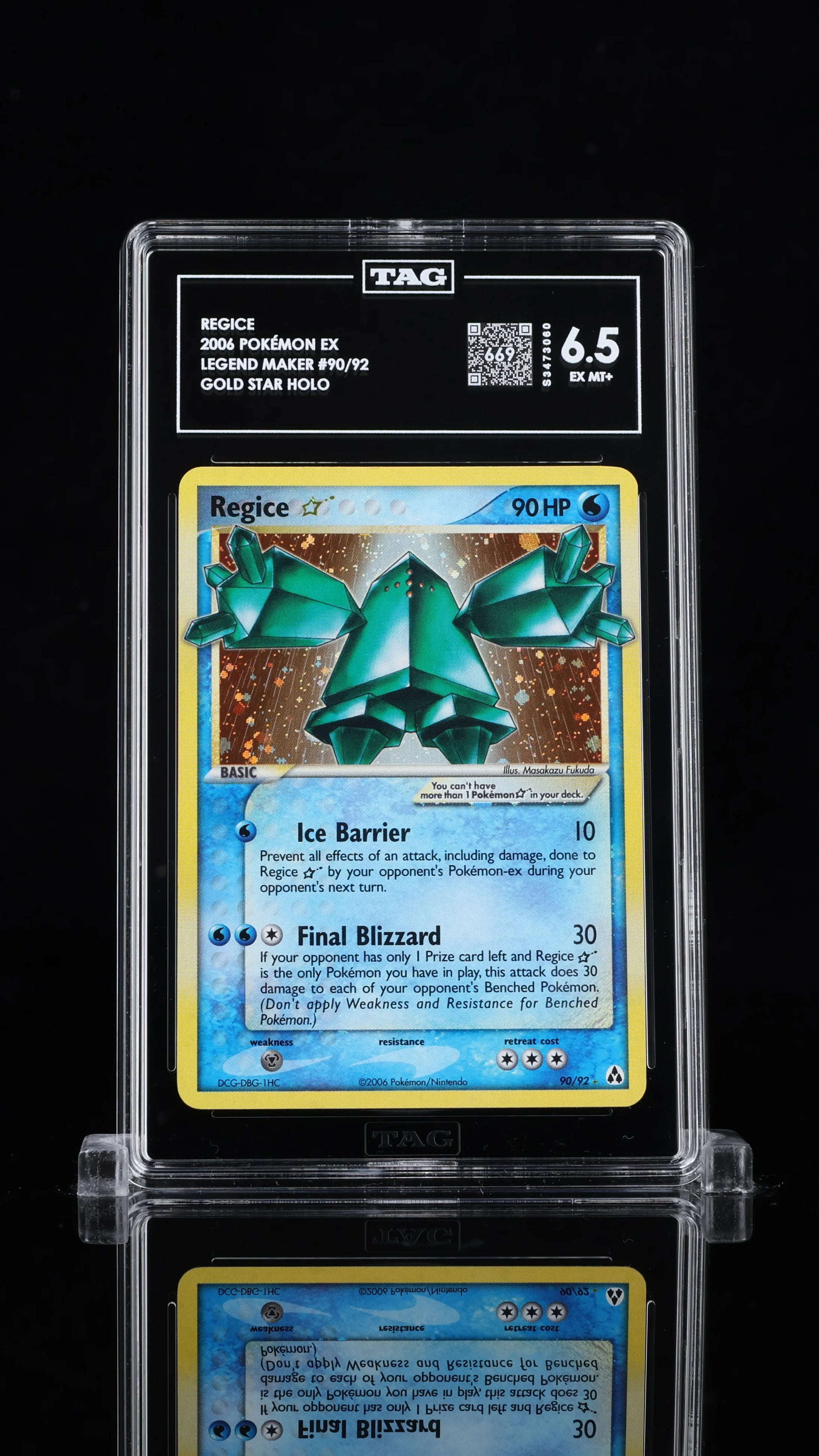 Regice Pokémon EX Legend Maker Gold Star #90/92 TAG 6.5