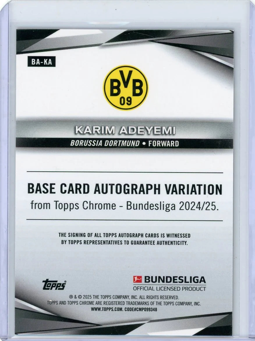 Karim Adeyemi 2024-25 Topps Chrome Bundesliga Auto Gold Refractor #'d 05/50
