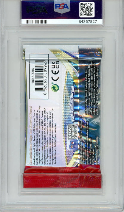 Pokemon Brilliant Stars End/Roller Error Booster Pack PSA 8