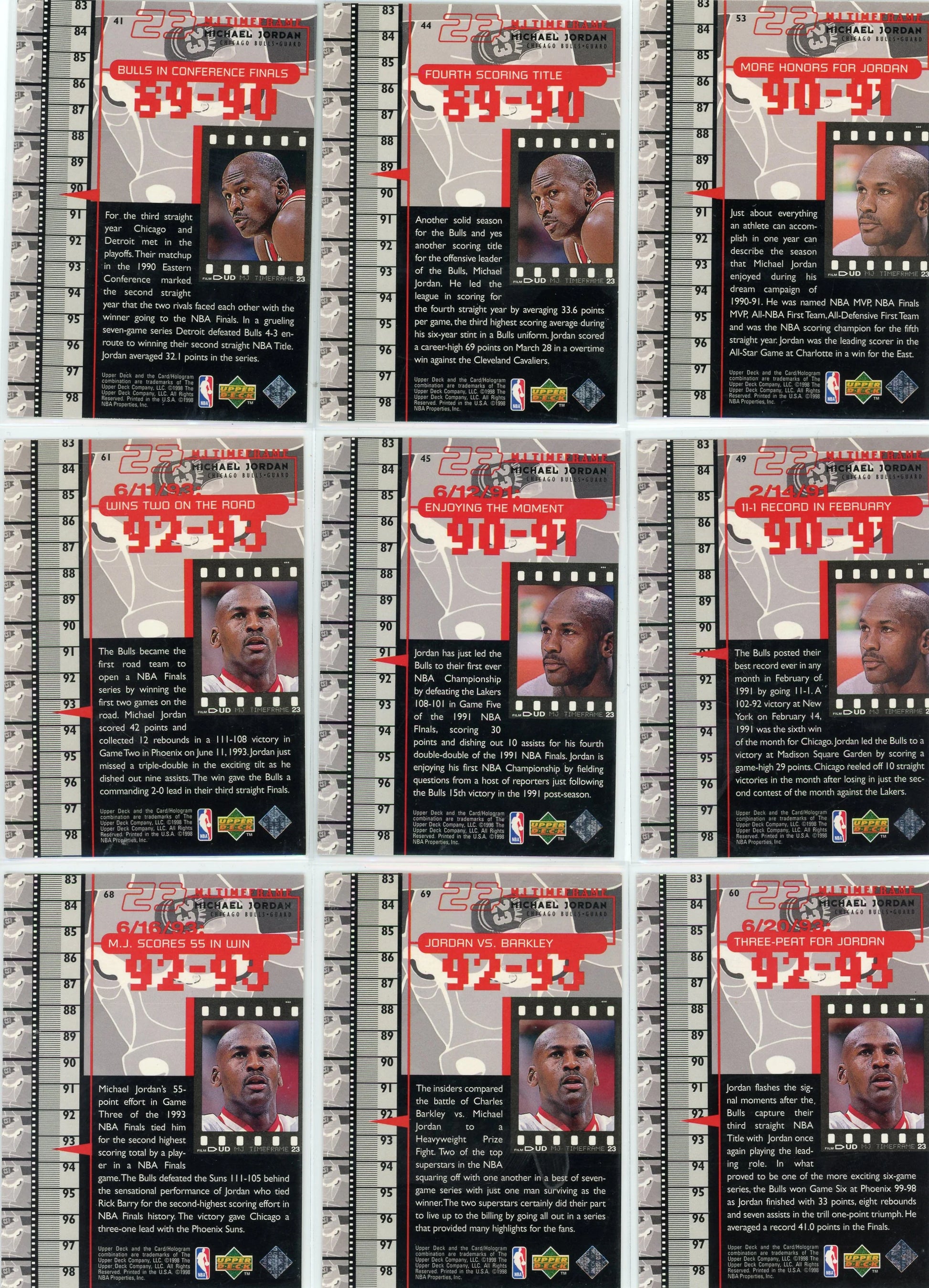 Michael Jordan Upper Deck 1998 Film Bundle