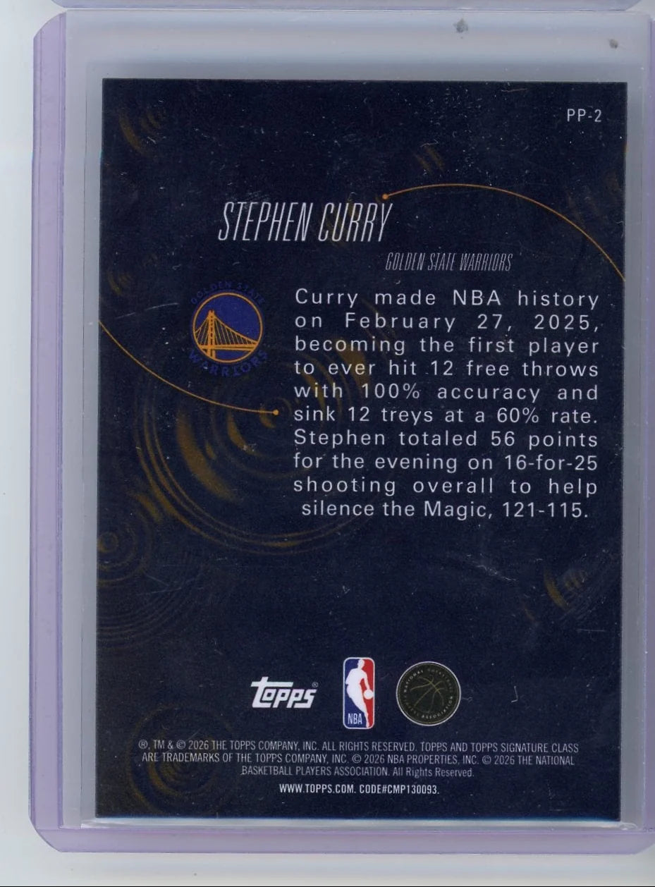 Stephen Curry 2025-26 Topps Signature Class Pressure Points SSP