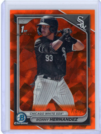 Ronny Hernandez 2024 Bowman Chrome Sapphire Orange Refractor #'d 14/25