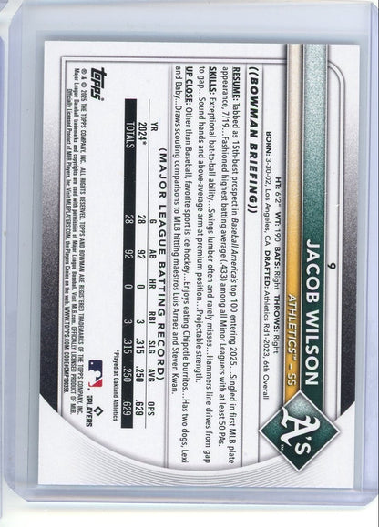 Jacob Wilson 2025 Bowman Purple Bandana Rookie #'d 019/199