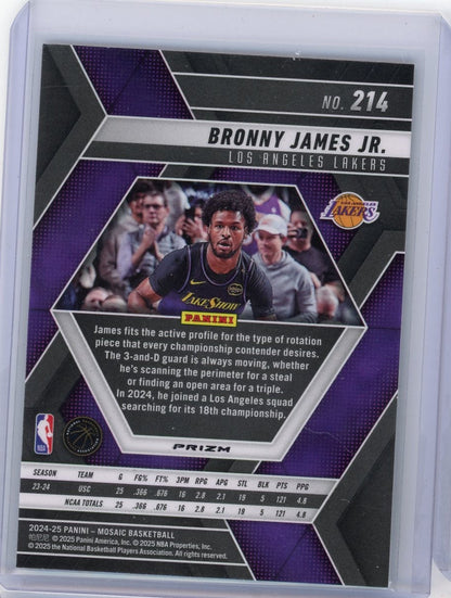 Bronny James Jr. 2024 Panini Mosaic Rookie Genesis SSP