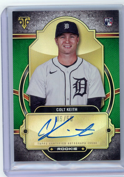 Colt Keith 2024 Topps Triple Threads Green Auto #'d 5/50