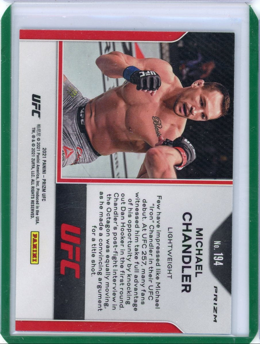 Michael Chandler 2021 Panini Prizm green prizm rookie card