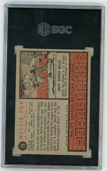 Nellie Fox 1962 Topps #73 SGC 7