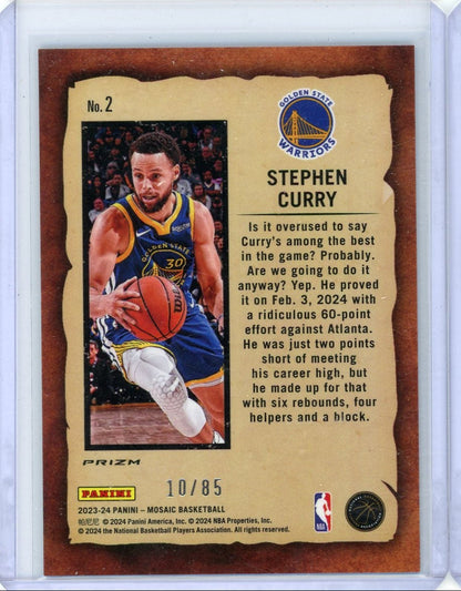Stephen Curry 2023-24 Panini Mosaic Fast Break Notoriety blue #'d 10/85